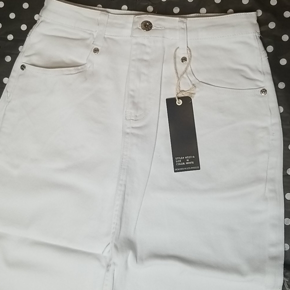JC&JQ Premium Stretch Jeans White Denim Skirt - Picture 3 of 10